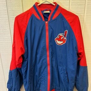 Vintage MLB Cleveland Indians Stadium Apparel Chief Wahoo Jacket Youth L 16/18